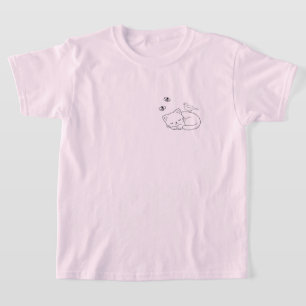 Minimalist Sleeping Cat Kid's T-Shirt