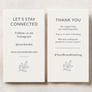 Minimalist Small Business Let's Stay Connected Card