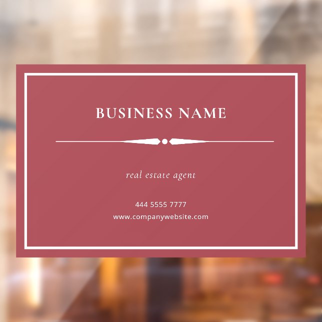 Minimalist Small Business Name White on Dusty Red (Sheet 2)