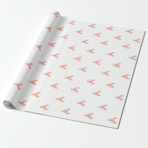 Minimalist Small Red Lobster Pattern Wrapping Paper