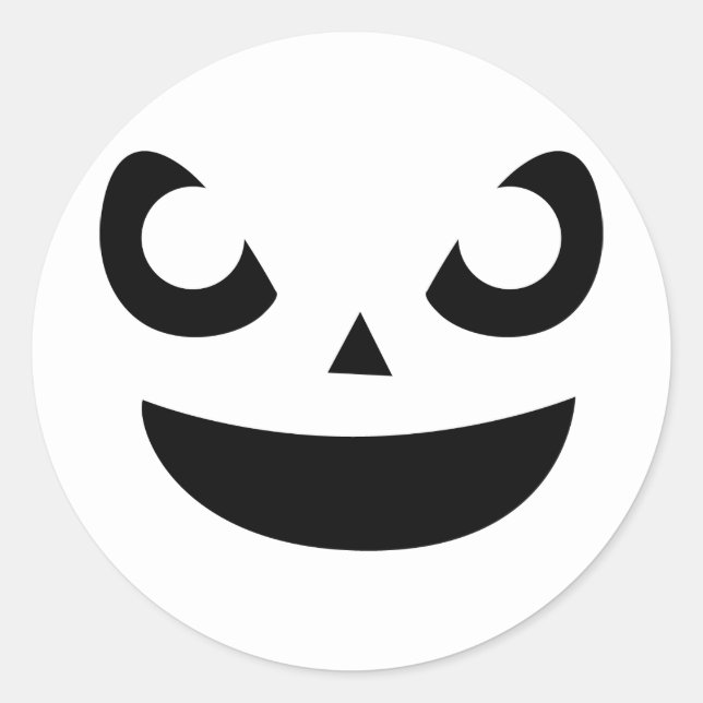 Minimalist Smiling Pumpkin Face Sticker (Front)