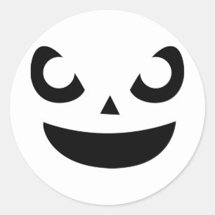 Minimalist Smiling Pumpkin Face Sticker