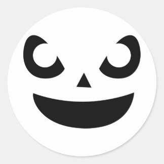 Minimalist Smiling Pumpkin Face Sticker