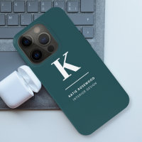 Minimalist Smoke Green Modern Large Initial