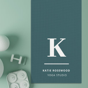 Minimalist Smoke Green Modern Large Initial Yoga Mat