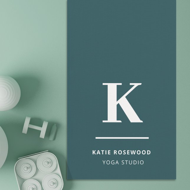 Minimalist Smoke Green Modern Large Initial Yoga Mat (Creator Uploaded)