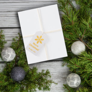 Minimalist snow personalised purple gift tags