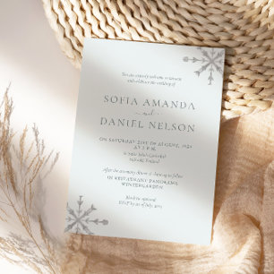 Minimalist Snow Winter Wedding Invitation