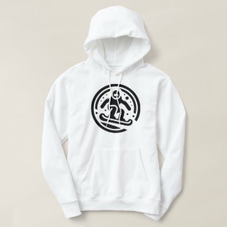 Minimalist Snowboarder Freestyle Jump Black-White Hoodie
