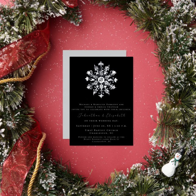 Minimalist Snowflake | Black Wedding (Insitu)