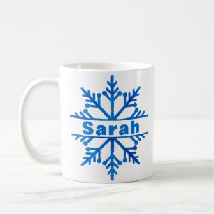 Minimalist Snowflake Personalised Christmas Coffee Mug