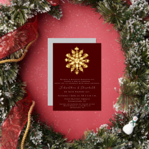Minimalist Snowflake Red Wedding