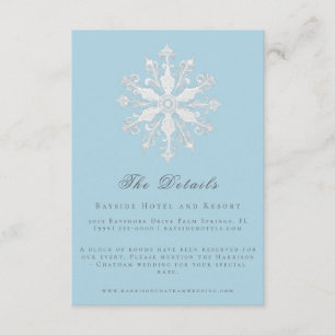 Minimalist Snowflake Wedding   Ice Blue Enclosure Card