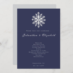 Minimalist Snowflake Wedding   Navy Blue Program