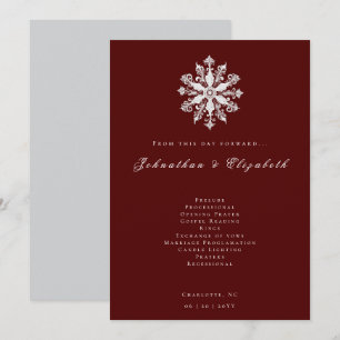 Minimalist Snowflake Wedding Red Program