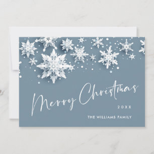 Minimalist Snowflakes Christmas Greeting Holiday Card