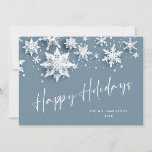 Minimalist Snowflakes Christmas Greeting Holiday Card