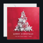 Minimalist Snowflakes Christmas Tree Greeting Holiday Card<br><div class="desc">Snowflakes Christmas Tree Corporate Greeting Holiday Card.
 
Surprise and bring joy to your close ones and make the celebration unforgettable.

 For further customisation click "Edit using Design Tool" and use our design tool to modify this template.</div>
