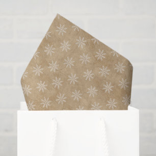 Minimalist Snowflakes Pattern Classic Kraft Tissue Paper