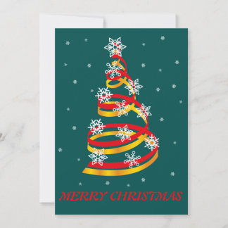 Minimalist Snowflakes Ribbon Christmas Tree Announcement