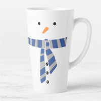 Minimalist Snowman Blue Grey Scarf Winter