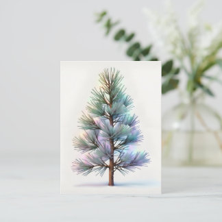 Minimalist Snowy Pine Postcard