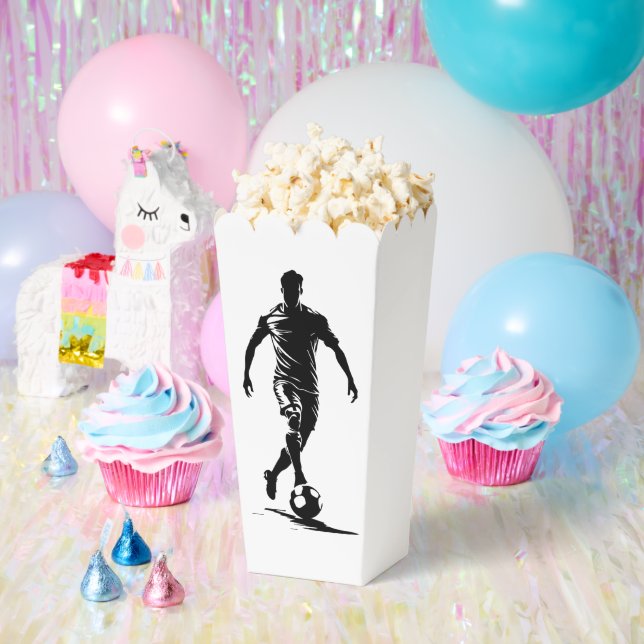Minimalist Soccer Player Silhouette Art Boxes (Party)