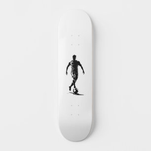 Minimalist Soccer Player Silhouette Art Skateboard