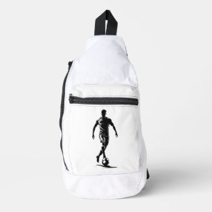 Minimalist Soccer Player Silhouette Art Sling Bag