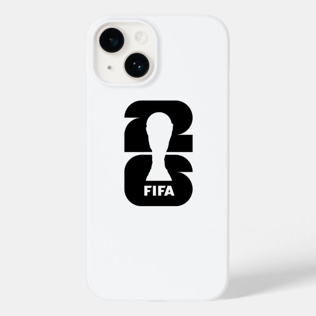 Minimalist Soccer Trophy Silhouette White on Black Case-Mate iPhone Case (Back)