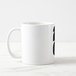 Minimalist Soccer Trophy Silhouette White on Black Coffee Mug