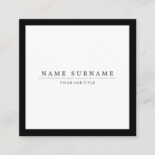 Minimalist Social Media Luxe Black & White Square Business Card