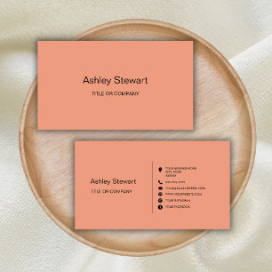 Minimalist Social media Modern Professional Peach Business Card