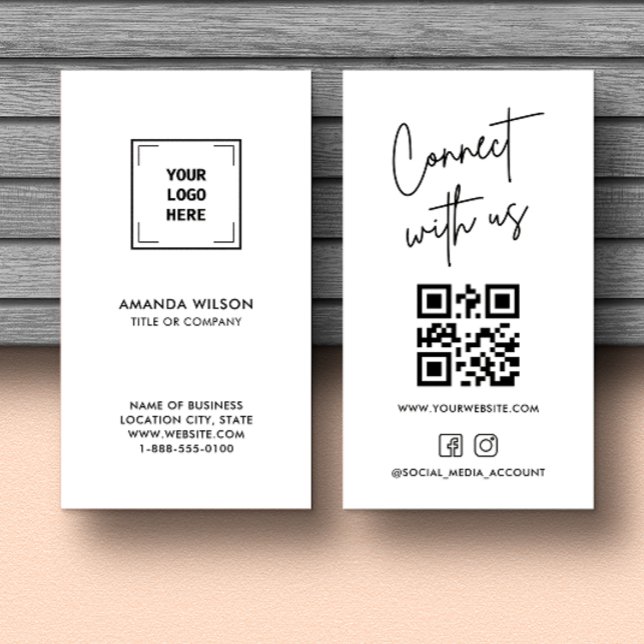 Minimalist Social Media QR Code Professional Look Business Card (Creator Uploaded)