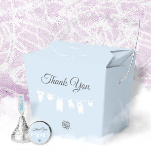 Minimalist Soft Blue Baby Boy Shower Thank You Favour Box