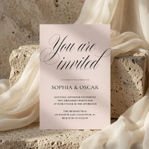 Minimalist Soft Blush Wedding Elegant Invitation