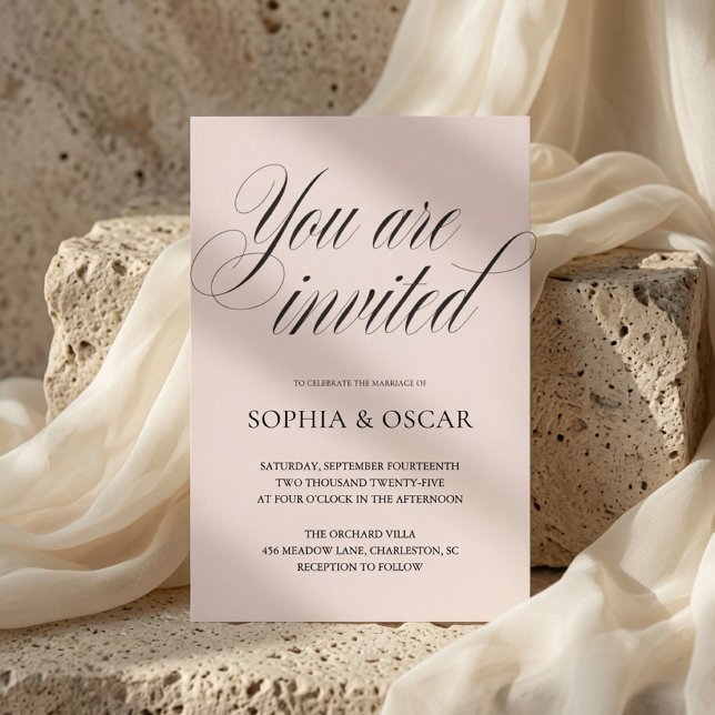 Minimalist Soft Blush Wedding Elegant  Invitation (Creator Uploaded)
