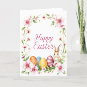 Minimalist Soft Floral Easter Elegant Spring  Holiday Card