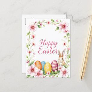 Minimalist Soft Floral Easter Elegant Spring Holiday Postcard