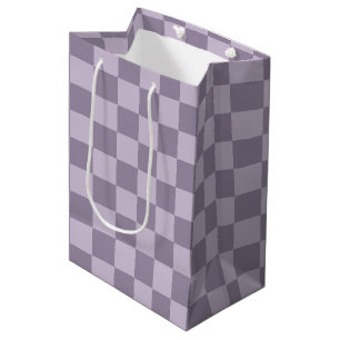 Minimalist Soft Lavender Checkerboard Pattern  Medium Gift Bag