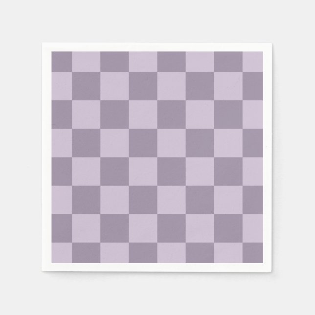 Minimalist Soft Lavender Checkerboard Pattern  Napkin (Front)