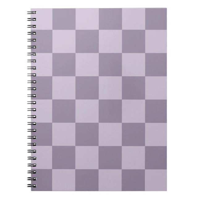 Minimalist Soft Lavender Checkerboard Pattern  Notebook (Front)