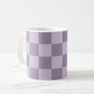 Minimalist Soft Lavender Chequerboard Pattern Coffee Mug
