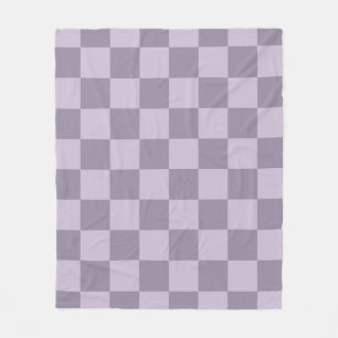 Minimalist Soft Lavender Chequerboard Pattern  Fleece Blanket