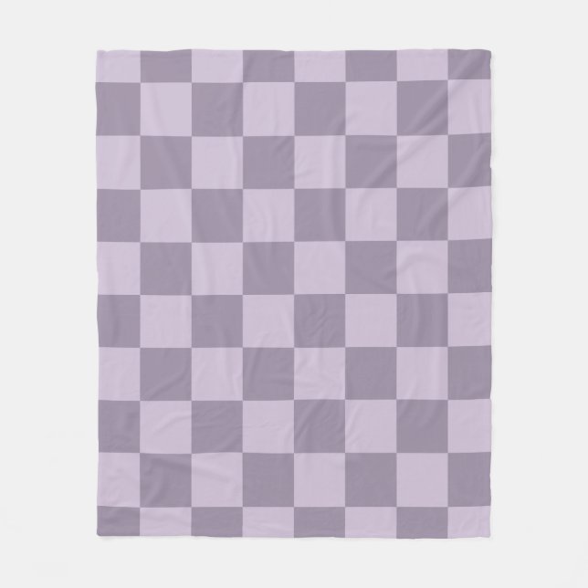 Minimalist Soft Lavender Chequerboard Pattern  Fleece Blanket (Front)