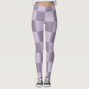 Minimalist Soft Lavender Chequerboard Pattern Leggings