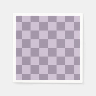 Minimalist Soft Lavender Chequerboard Pattern Napkin