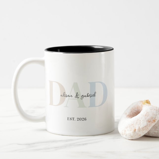 Minimalist Soft Neutral Dad Coffee Mug (With Donut)