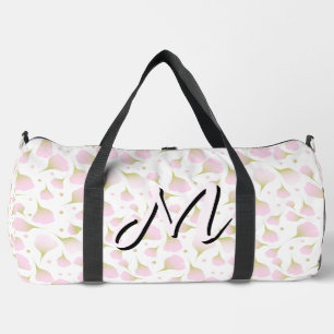 Minimalist Soft Pastel Blush Pink Initial Travel  Duffle Bag