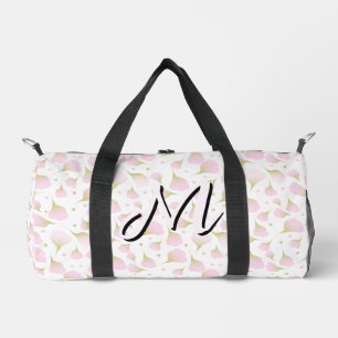 Minimalist Soft Pastel Blush Pink Initial Travel  Duffle Bag